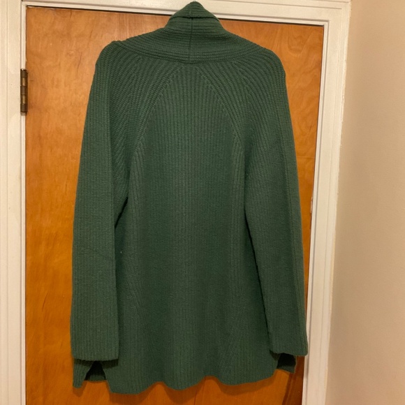 J. Jill Alpaca Wool Blend Cardigan Safety Pin Closure Dark Green NWT Sz L - Picture 3 of 13